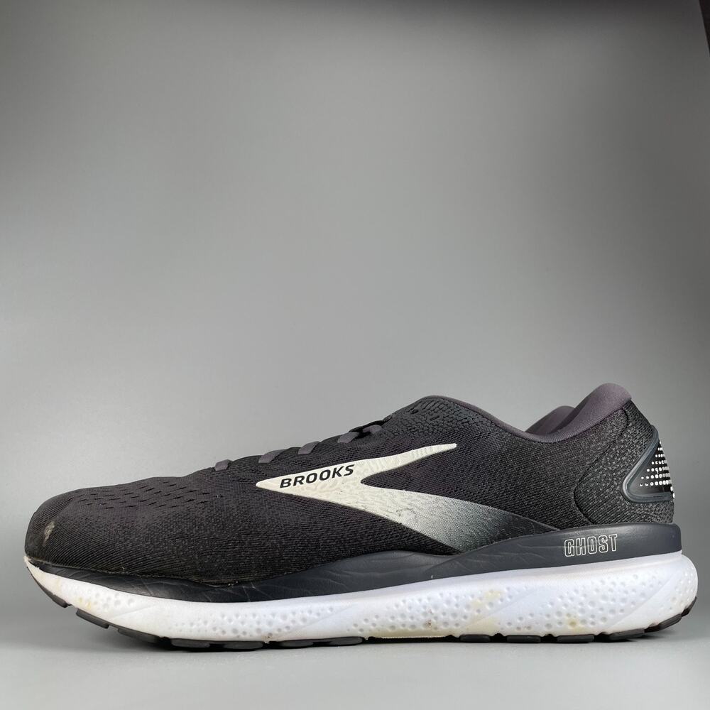 Brooks Ghost 16 Running Men's 15 2E Black Gray White Athletic Sneakers Running